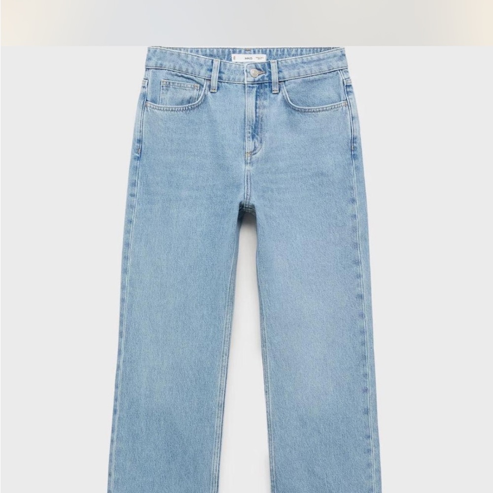 Mango Blue Straight Leg Jeans